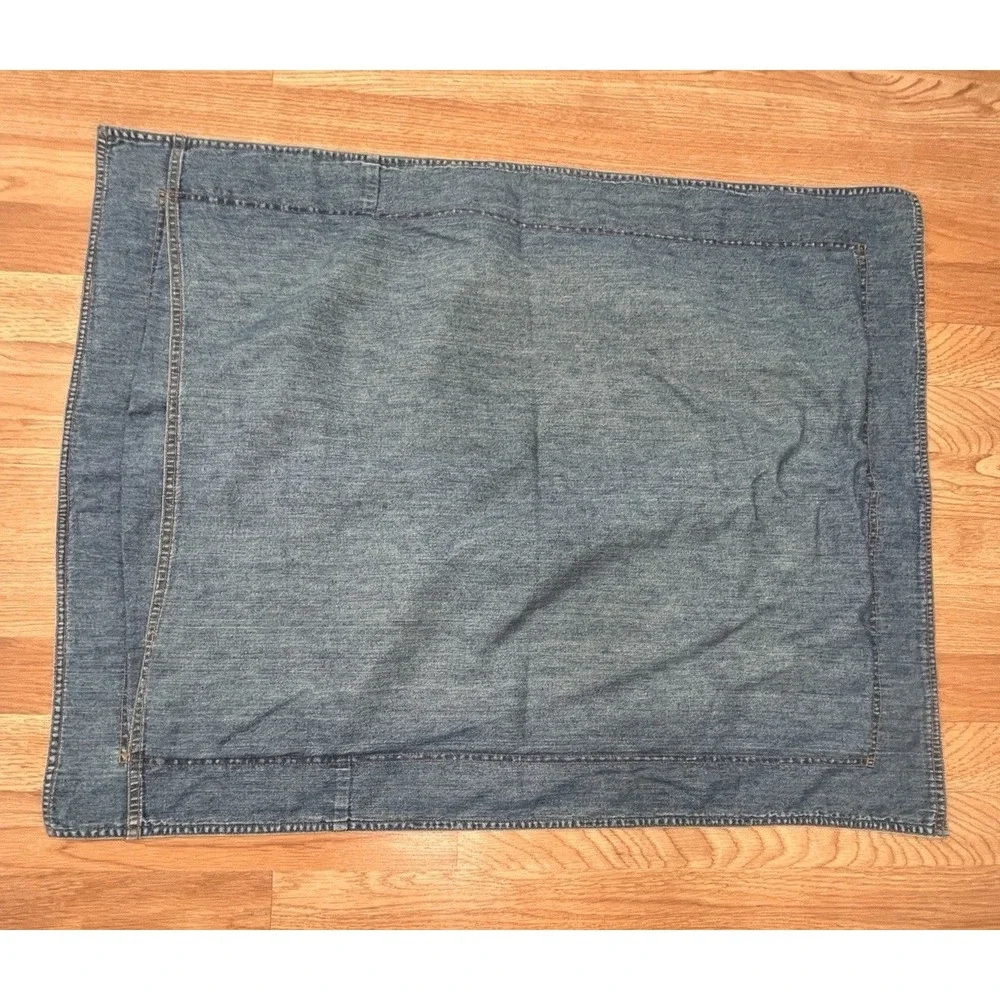 Vintage Eddie Bauer Home Pillow Sham Denim Reversible 100% Cotton